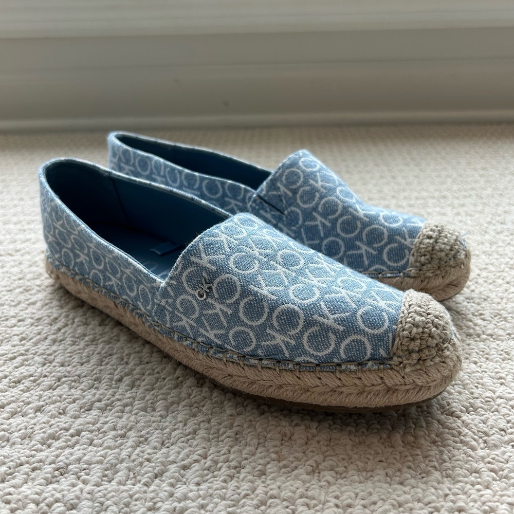 Calvin Klein Blue Logo Slip-On Espadrilles